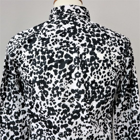 J. Crew Black White Snowcat Boy Shirt Button Up Long Sleeve Women’s Size 0 - Picture 11 of 16